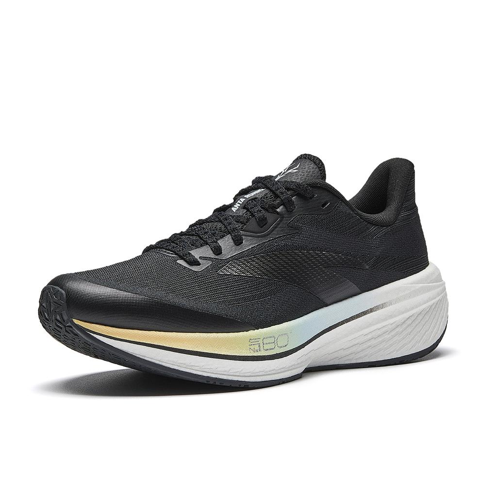 Anta Textile, Synthetic Leather Low top Running Shoes Women's Black Yellow Green 122615555-4