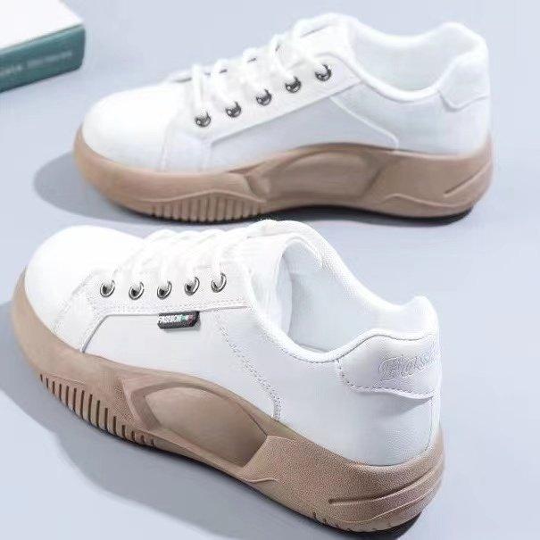 Spring New Korean Style White Shoes Women Ins Student Casual Shoes Internet Celebrity Street Snap Sneakers Platform Height Increasing Women Shoes