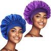 Satin Bonnets Night Sleeping Cap Large Elastic Wide Soft Band Colorful Silk Hat for Curly Hair Care Beauty Makeup for Women
