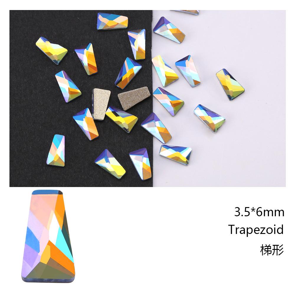 Blauer Sternenhimmel Symphonie Flachboden Speziell geformter Diamant Hellblau Ab Farbe Eiswürfel Wassertropfen Pfeil Diamant Goldener Boden Nagel Diamant