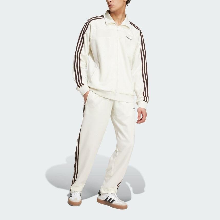 Adidas Originals 80S Premium Logo Full Zip Striped Sports Jacket Men Jackets Off-White JC6530