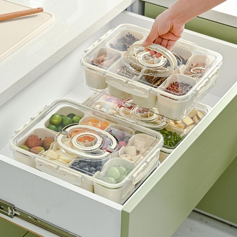 Leakproof Stackable Kitchen Containers Sturdy Plastic for Refrigerator and Freezer Use