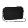 Moschino Chain Strap Crystal Embellished Nylon Shoulder Crossbody Bag Women Bags Black
