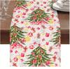 Christmas decoration table runner printed dining table cloth festive party Christmas tree tablecloth