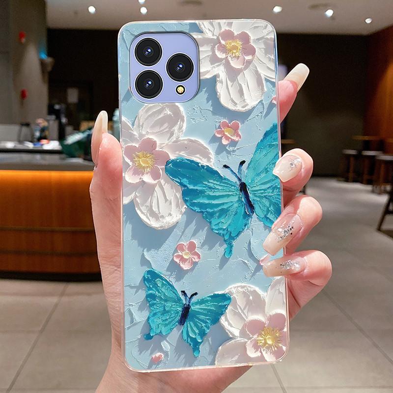 Handyhülle Für Cubot P80 Hülle Schmetterling Schleife Schutzhülle CubotP80 Schale Capa Transparent Weiches Silikon TPU Abdeckung Funda
