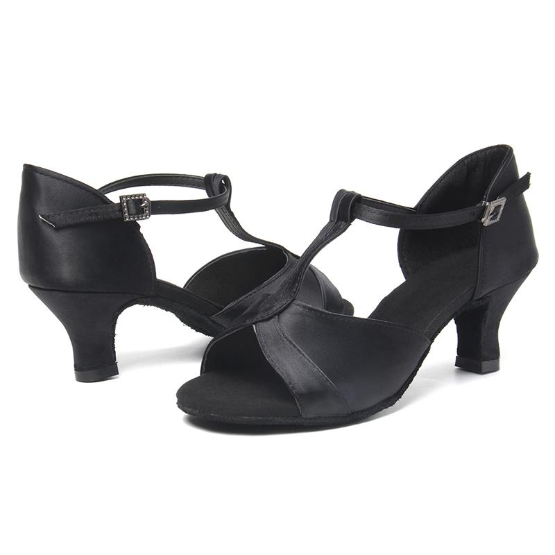 Women's Latin Dance Shoes Satin Ballroom Performance Dance Shoes 5 Color