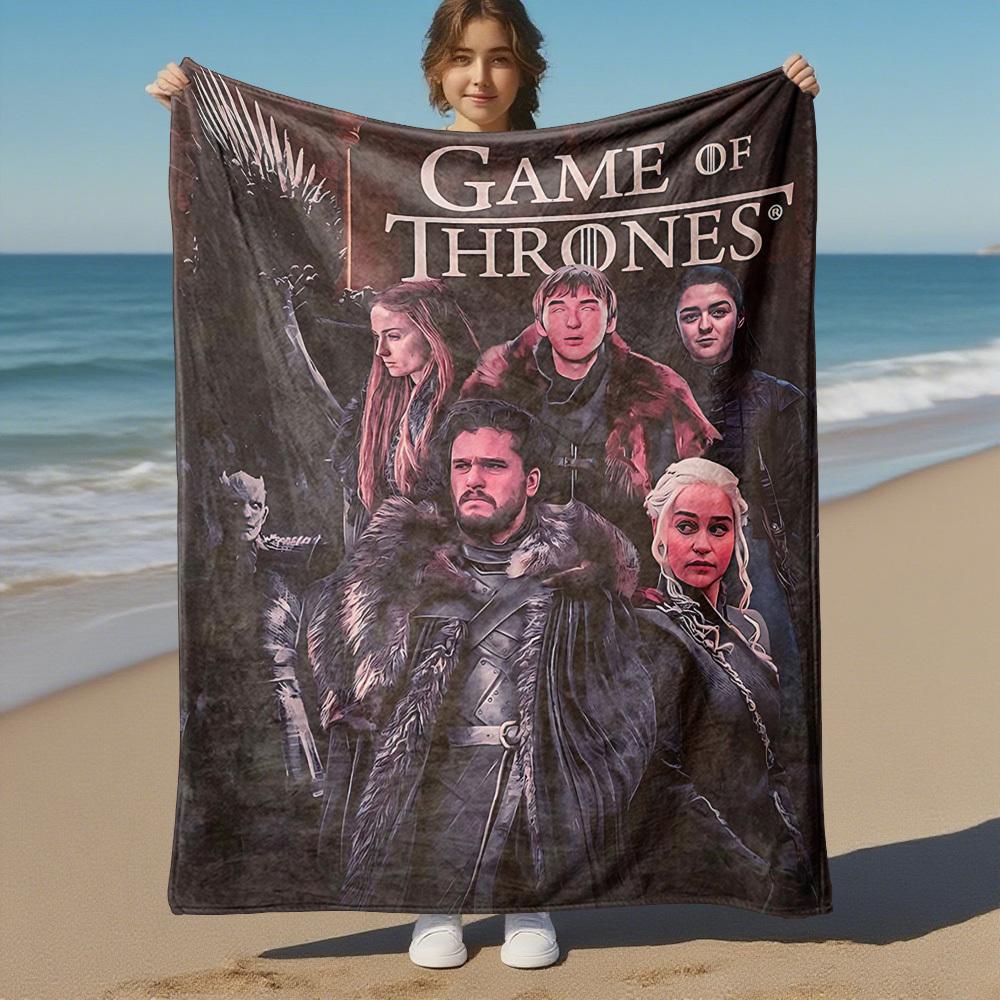 1PC Game of Thrones Outdoor Flannel Blanket Soft Plush Decor for Picnics, camping,Bedroom, Playroom, Office1164A