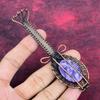 Lepidolite Pendant Copper Wire Wrapped Guitar Pendant Gemstone Handmade Jewelry