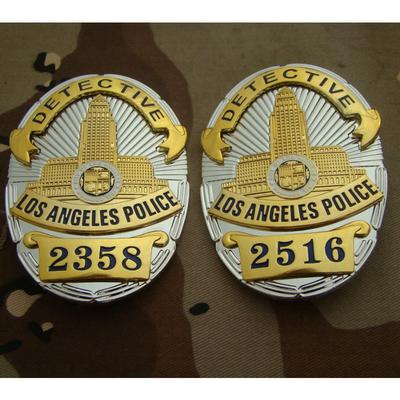 Amerikanisches Metallabzeichen, Los Angeles Abzeichen LAPD DETECTIVE Kombinationsstruktur Reines Kupfer