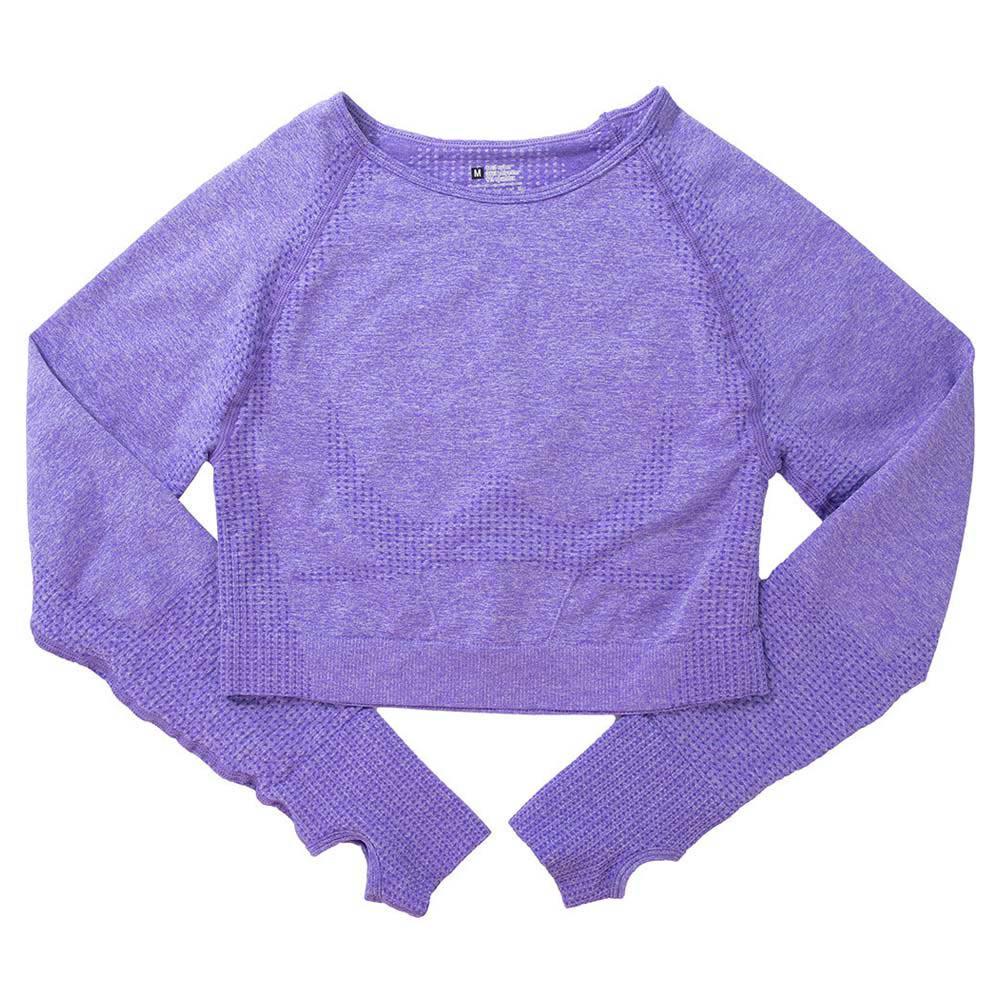 

Женский бесшовный костюм для йоги: Топ в горошек с длинным рукавом и брюки с высокой талией, подтягивающие бедра M