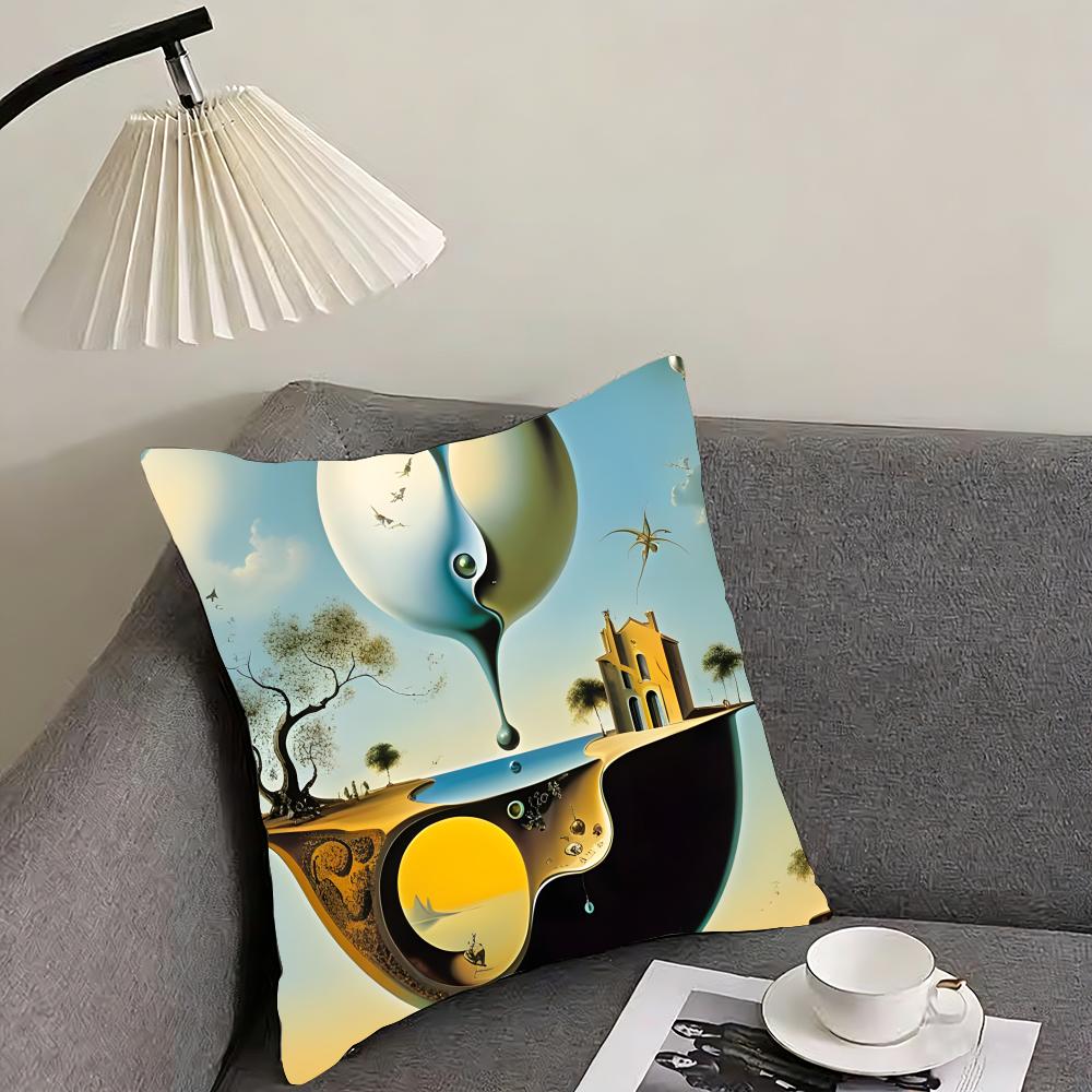 

SSalvador DaliI Art Cushion Cover Pillowcase Ultra Soft Skin Friendly Fabric Cloud Like Comfort Concealed Zipper 30x30cm