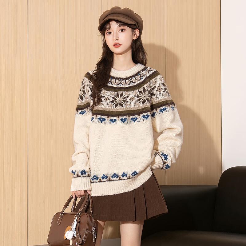 

Женский жаккардовый пуловер TonLion в стиле Fair Isle L