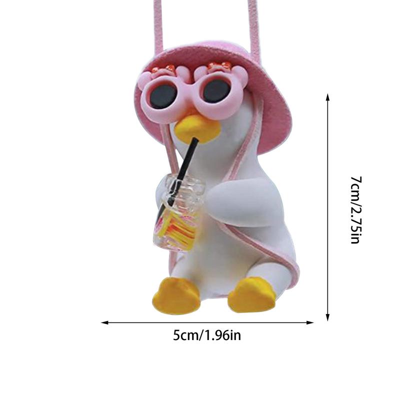 Duck Swinging Car Ornament Duck Car Hangings Ornament Car Charm For Rear View Decor Aesthetic Ornament Interior Accessories