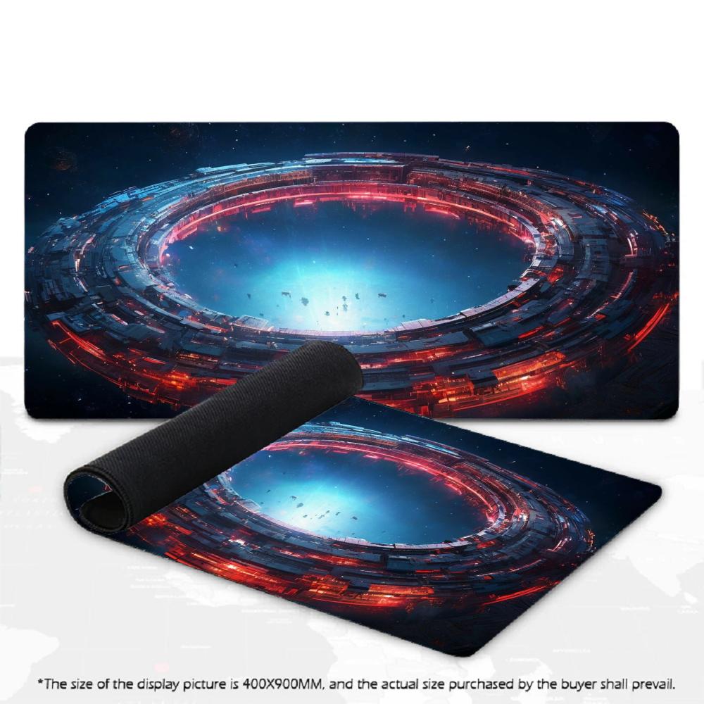 Dark Space Large Gaming Mouse Pad XXL Orbital Earth Deskmat Non-Slip Rubber Game Mouse Mat Computer Keyboard Mats Big Gamer