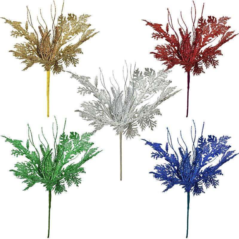 40CM Golden Dust Christmas Tree with Rod Christmas Wreath Insertion Simulation Flash Arrangement Party Decoration Cross-border Pine Needles