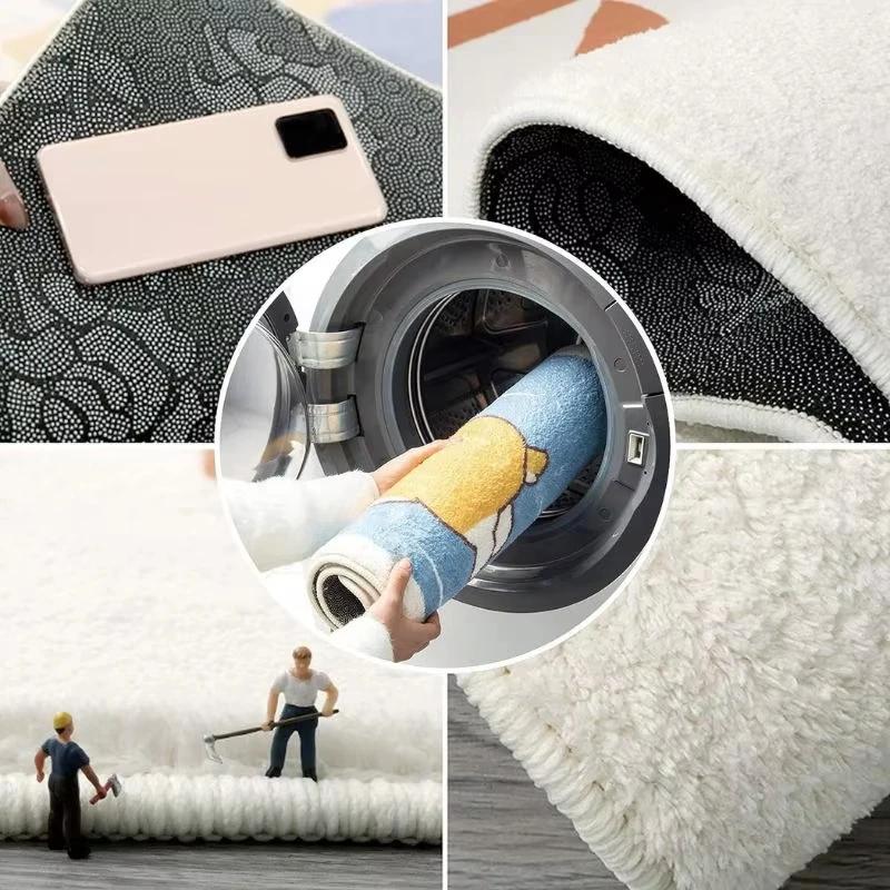 VIKAMA Fun Burger Plush Rug, Playroom 3D Creative Mat, Ultra-Soft Bedroom Floor Mat, Home Decor for Food Lovers