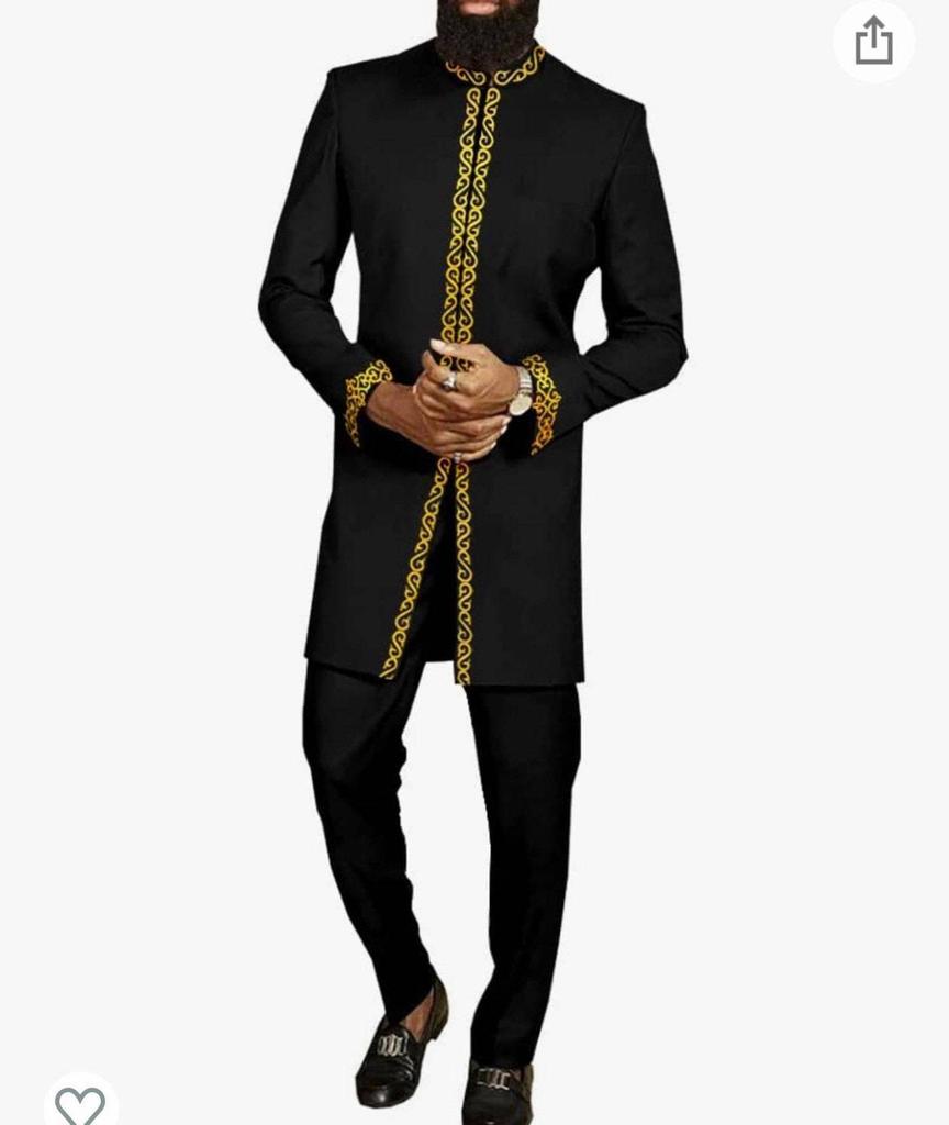 S-4XL Men Dashiki Long Clothes Shirt Trouser Set Mens 2 Pieces Outfit Suit Traditional Male Clothes T-shirt Pant Suits for Men