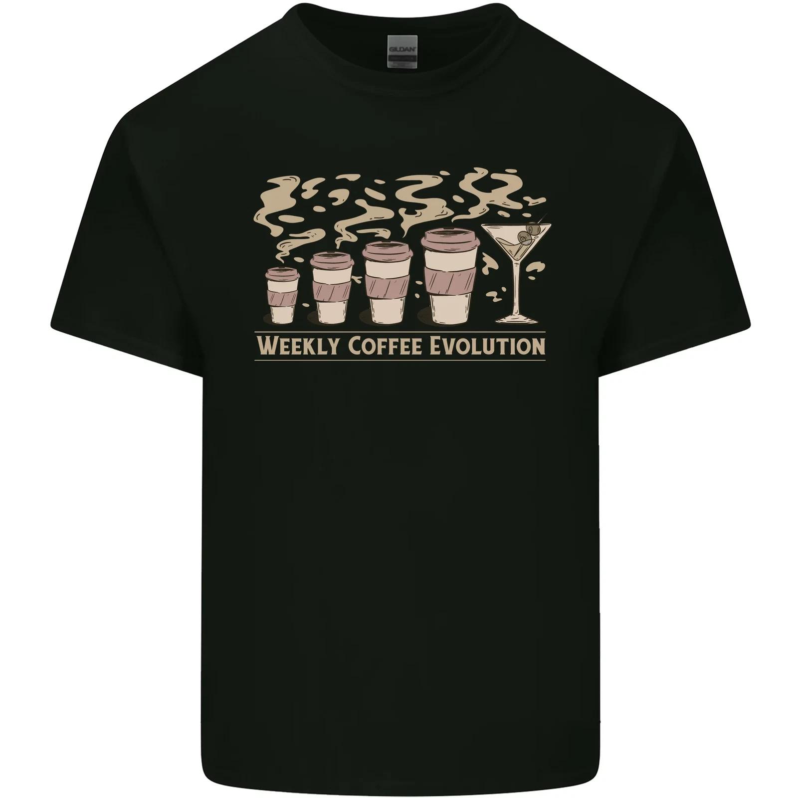 Funny Weekly Coffee to Alcohol Evolution Wine Kids T-Shirt Childrens 3XL