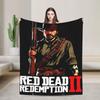 Arthur Morgan West Cowboy Action King Game Character Blanket Red Dead Redemption Plush Bedding Throws For Bedroom Flannel Cover