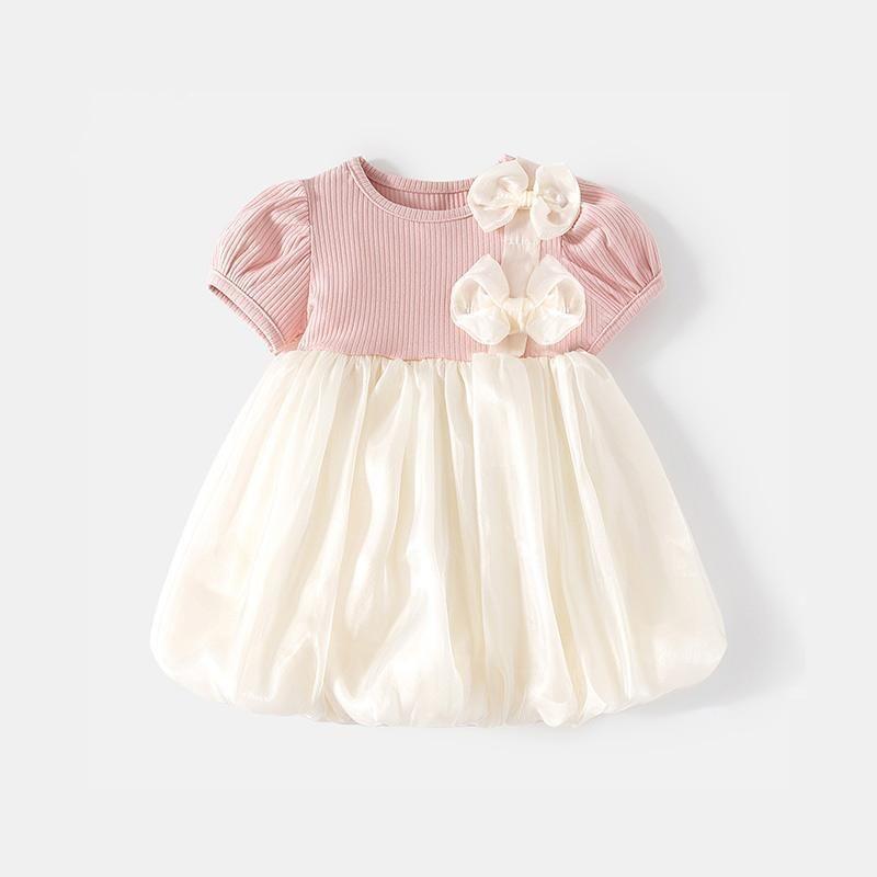 Girls' Summer Dress Baby Girls' Baby Bow Dress Summer Children's Foreign Style Princess Gauze Dress