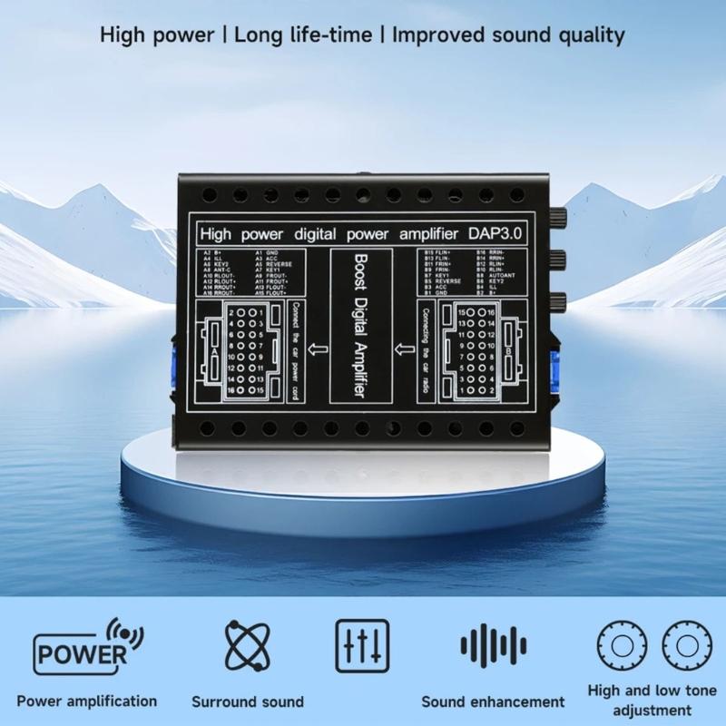 12V Booster Car DSP Amplifier Support Adjustment for Lossless Upgrade 4x60W Digital Sound Processors