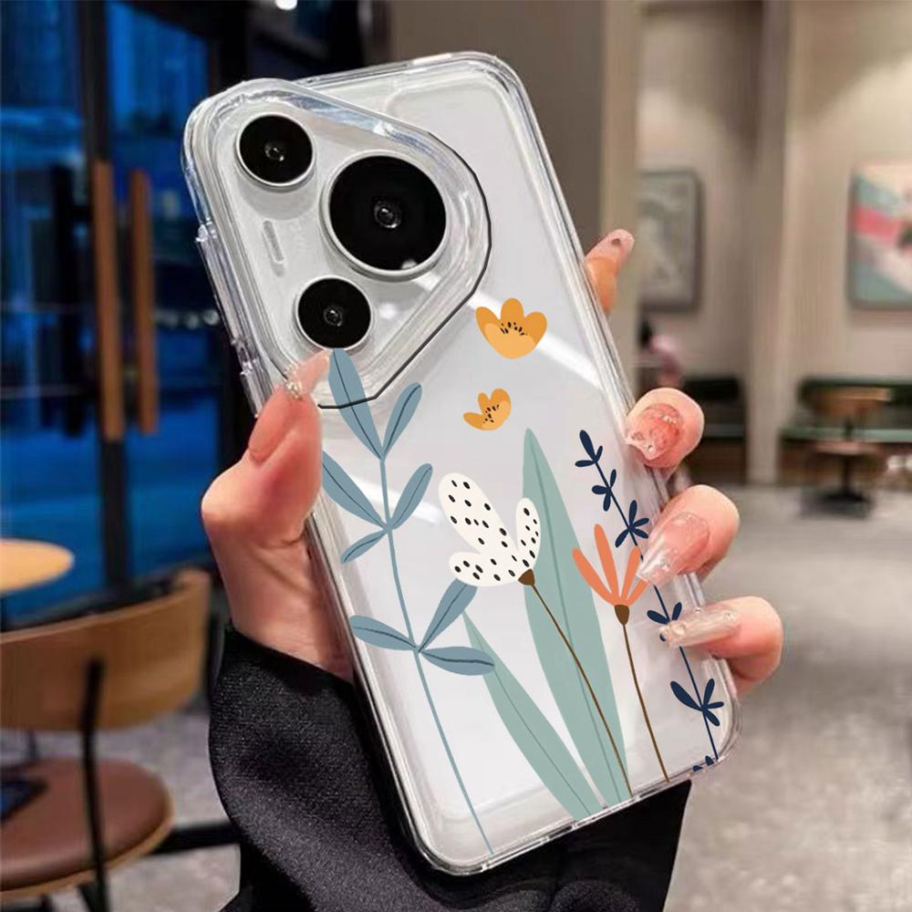 Couple Rose Flower Phone Case For Honor 400 Lite 200 Pro 90 Smart 70 X7 Oil Painting Clear Transparent Soft Cover Honor 400Pro