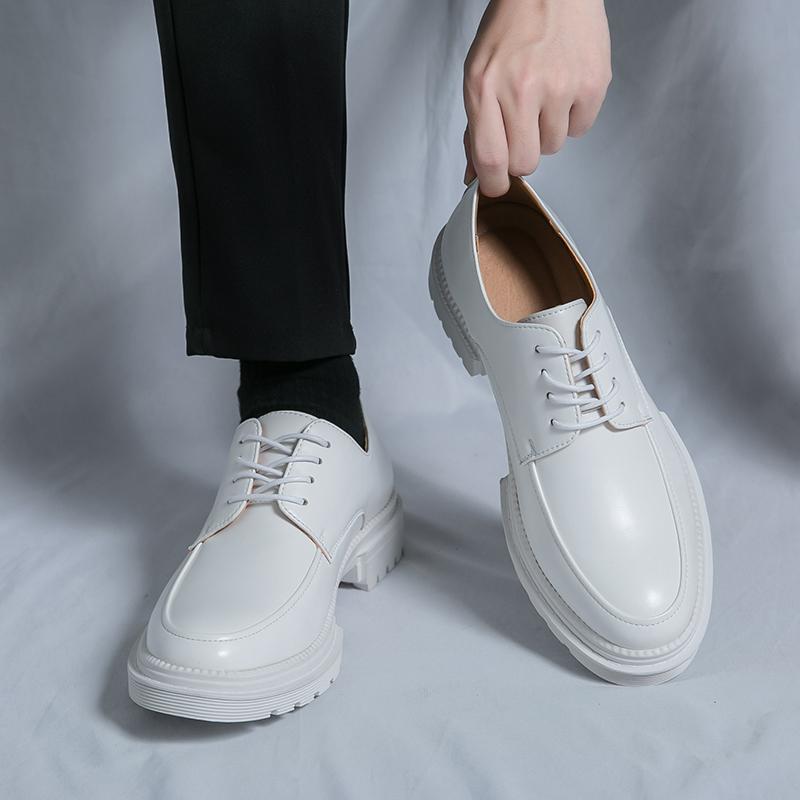 Scarpe da Sposo Bianche Scarpe in Pelle da Uomo Scarpe Oxford Formale da Lavoro Carriera Ufficio Oxford Scarpe Nere con Lacci Beni di Lusso Zapatillas