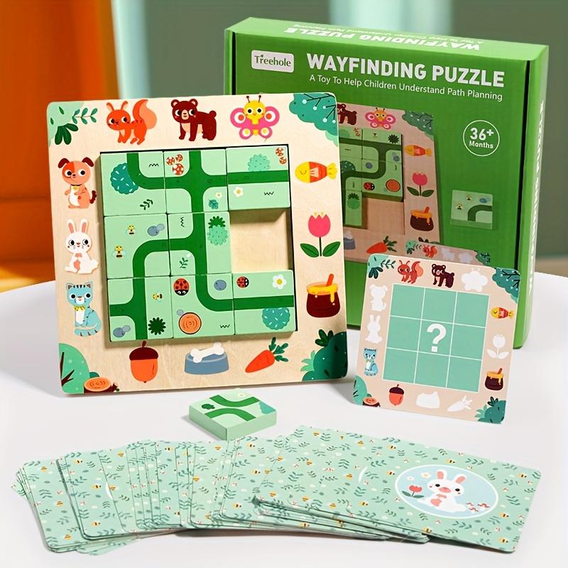 

Wooden Finding Route Puzzle Logical Thinking Training Board Games Maze Puzzles Early Educational Toy