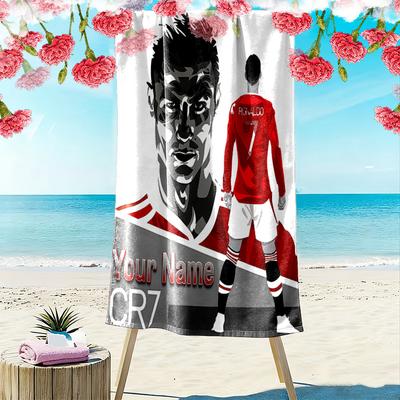 Custom Name CR7 Print Beach Towel, Large Soft Quick Dry Towel for Beach Camping Swimming -HE28