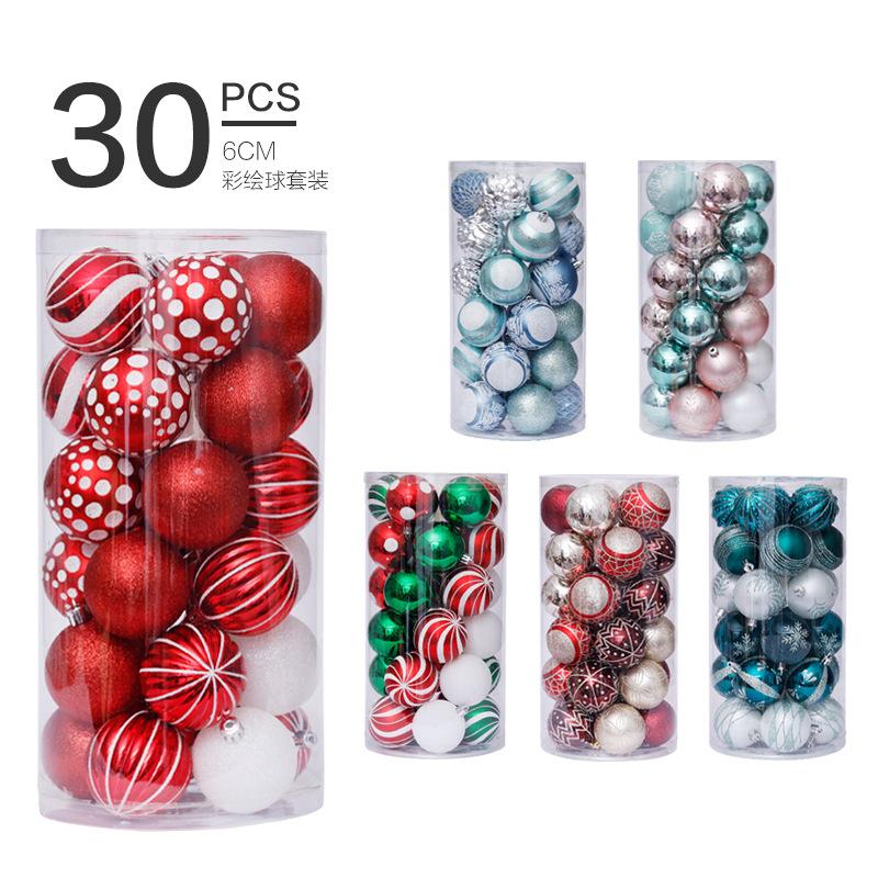 Assorted Color Christmas Ornaments 2026 New Year Special-shaped Painted Christmas Ball Set Christmas Tree Pendant
