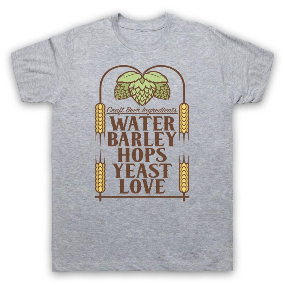 

Craft Beer Ingredients Water Barley Hops Yeast Love Mens And Womens T-Shirt 3XL