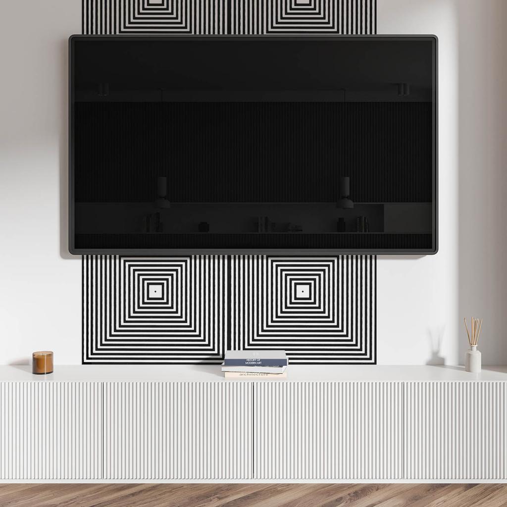 Self-Adhesive Wallcovering With Graphics 120x60 cm Concentric lines in squares
