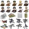 WWII Infantry Military Soldier War National Army Mini Gun Weapon Models Building Blocks Building Blocks Toys for Kids