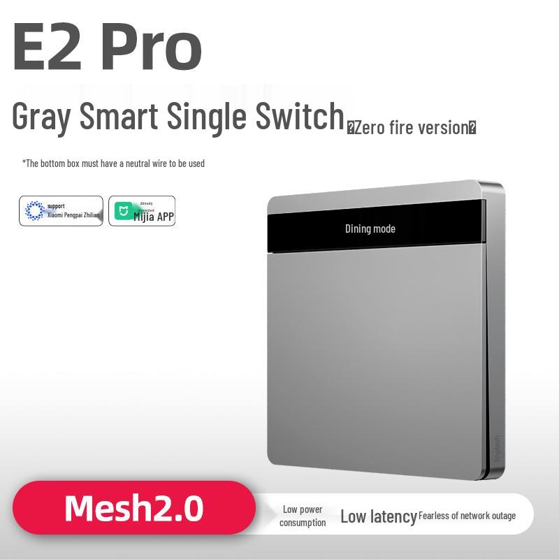 

Lingpu Smart Switch E2PRO: Mijia App Connected, Screen Display, Custom Buttons, Mesh 2.0, Dual Control, Multi-Control