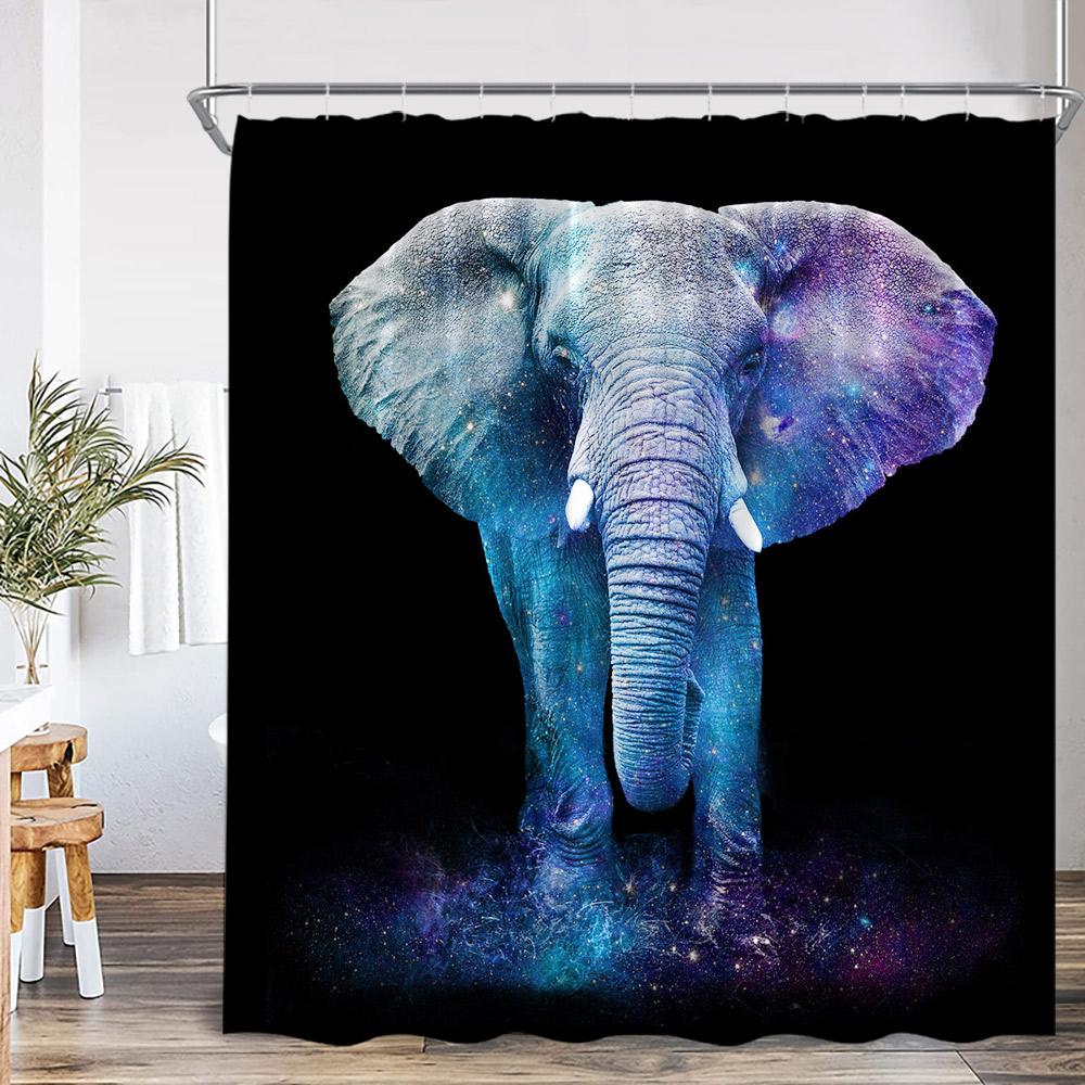 Záclona do sprchy Divoká zvířata Tygr Les Elegantní Panter Zelené Rostliny Růže Květinová Domácí Dekorace do Koupelny Polyesterová Koupelnová Záclona