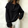 Women's Casual Ruffle Long Sleeve Pullover Sweater Top, Loose Fit for Everyday Wear