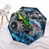 Monster Trucks, Off-Road Adventure Themed Automatic Opening and Closing Umbrella, Compact Travel Umbrella, Lightweight and Portable, Suitabl