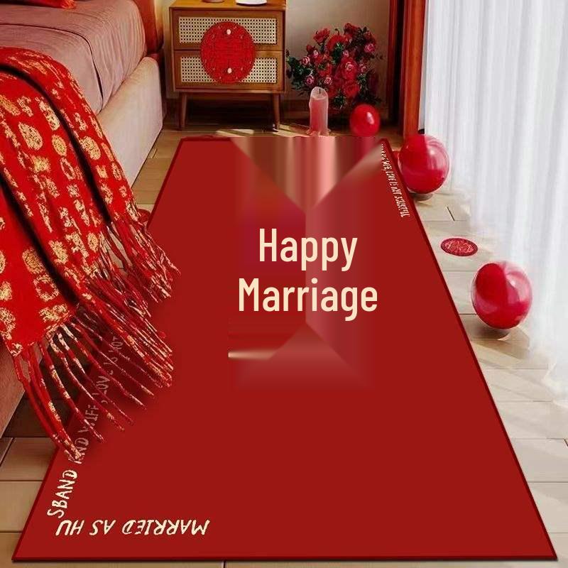 Красный коврик «Двойное счастье» для прикроватной зоны и декора спальни