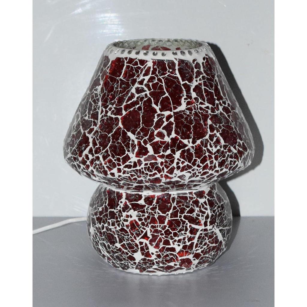 Mushroom Shaped Mosaic Glass Lamp for Home/Office/Festival Decoration (Bulb Not Included)  (23 cm)