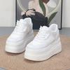 Fashion 10CM Air Mesh Chunky Sneaker Genuine Shoes Mules Shoes Summer Platform Wedge Women Women Microfiber Leather Slippers Slides