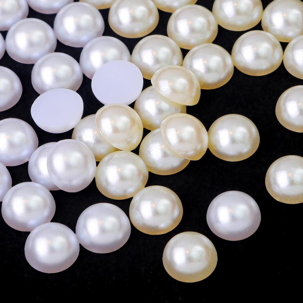 Half-Round ABS Imitation Pearl Beads for DIY Nail Art and Phone Cases