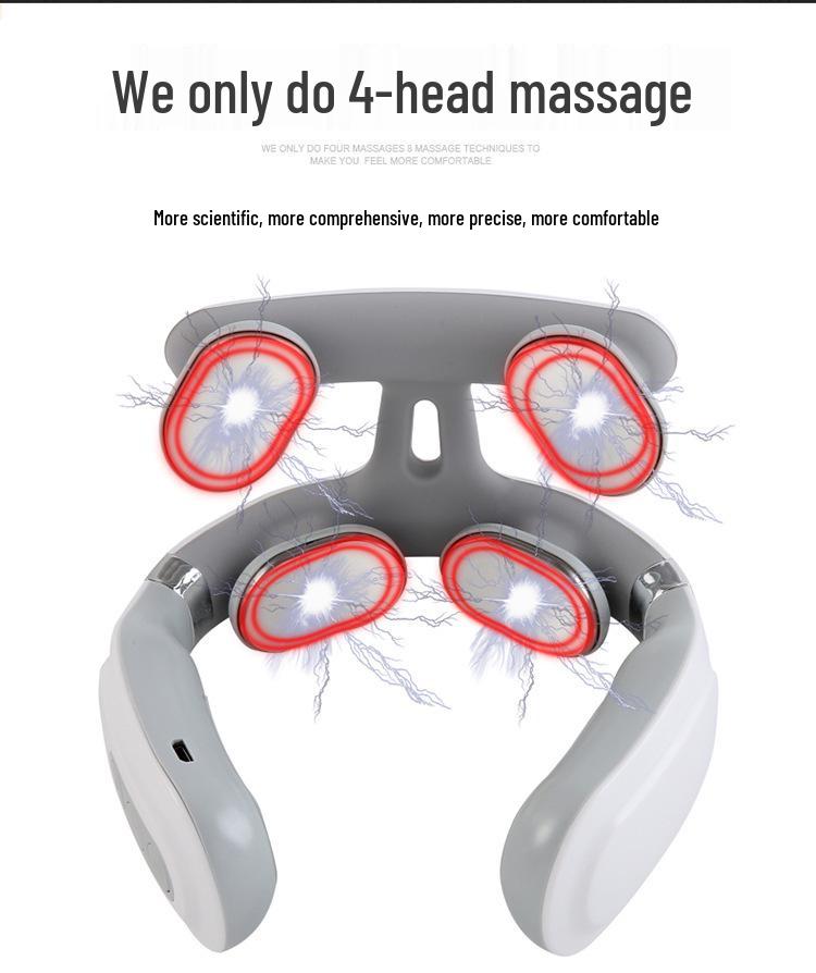 Smart Cervical Pulse Massager: Multi-Therapy Neck Protection & Rechargeable Device