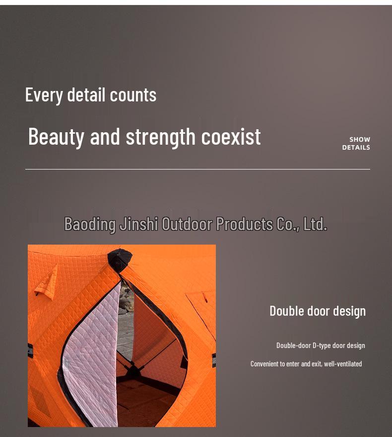 Thickened Insulated Winter Fishing Tent: Quick-Open, Multi-Person Cold Protection, Cotton-Filled for Warmth