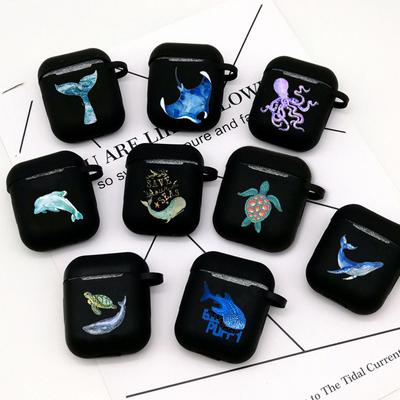 Husă pentru Airpods Anime Marine Life Sea, potrivită pentru Apple Airpods Case 1 2 Accesoriu fără fir Husă pentru pod cu balenă din desene animate