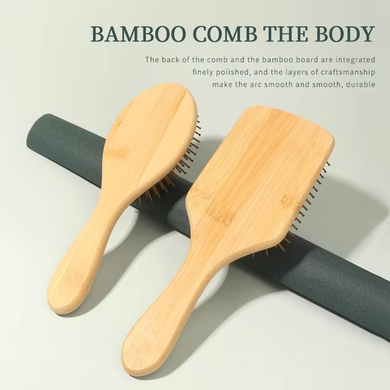 Eco-friendly Ionic Bristle Air Cushion Comb Hair Brush Custom Logo Wood Paddle Hotel Use Wooden Hairbrush