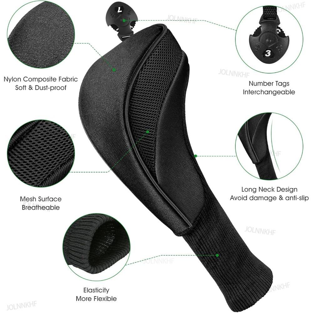 Xiaomi 3Pcs/Set Long Neck Golf Club Head Covers Wood Driver Protect Headcover Number Tag Fairway Golf HeadCover Golf Accessories