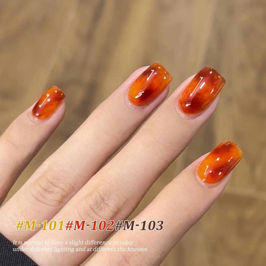 Tortoiseshell Amber Gel Polish: 2025 Trendy Ice-Through Milk Tea Light Therapy Nail Color