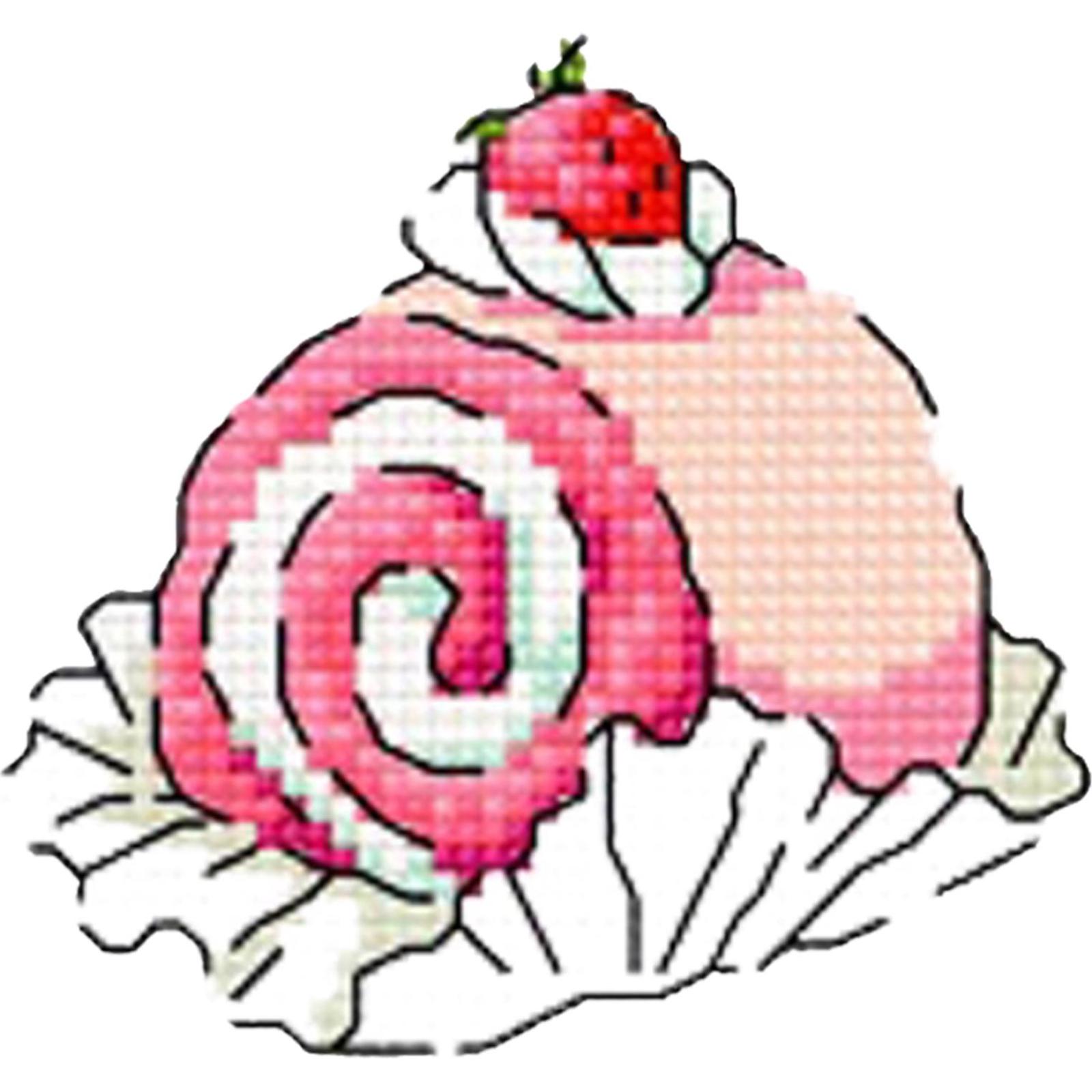 Dessert Fridge Magnet DIY Embroidery Kit Kit Flower Refrigerator Magnetic Sticker for Holiday Gifts