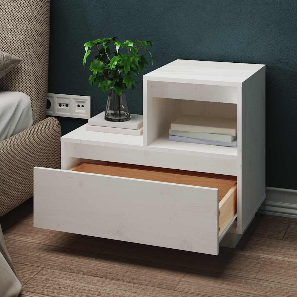 Nightstands 2 pcs White 60x34x51 cm Solid Pine Wood