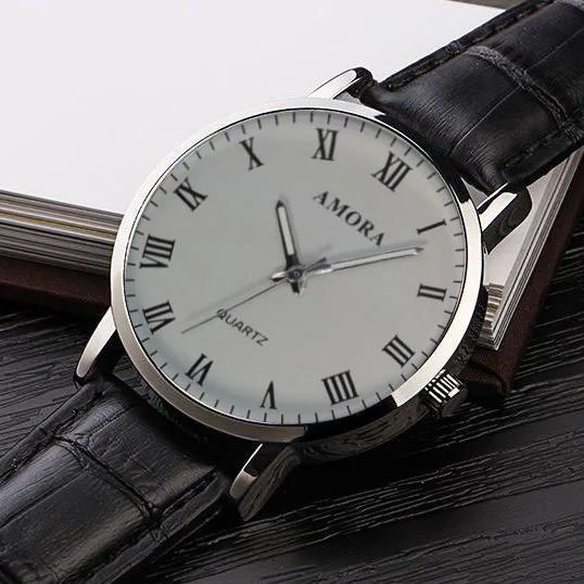 

Men Watches Business Wrist Watch Luxury Leather Strap Analog Watches Quartz Wristwatches Clock Men Women Casual Simple Watch белый